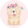 Floral Chow Chow Sticker