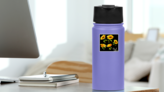 Floral Collection Sunflower Sticker on a Water Bottle (New) example