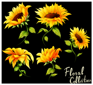 Floral Collection Sunflower Sticker