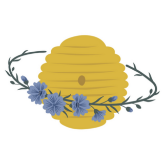 Floral Cosmic Beehive Planet Illustration Sticker