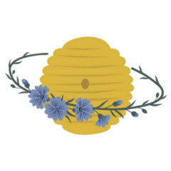 Floral Cosmic Beehive Planet Illustration Sticker