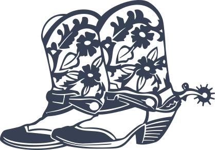 Floral Cowgirl Boots With Spurs Sticker