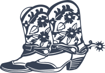 Floral Cowgirl Boots With Spurs Sticker