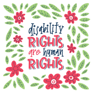Floral Disability Rights Are Human Rights Sticker