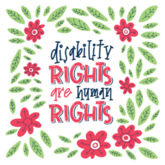 Floral Disability Rights Are Human Rights Sticker
