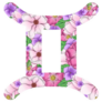 Floral Gemini Zodiac Sign Sticker