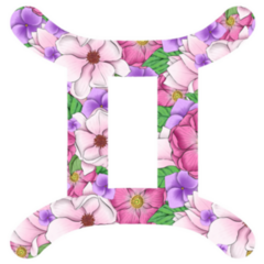 Floral Gemini Zodiac Sign Sticker