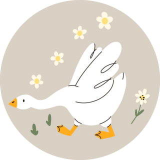 Floral Goose Sticker