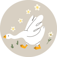 Floral Goose Sticker