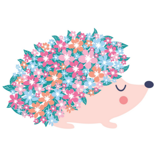 Floral Hedgehog Sticker