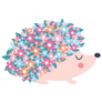 Floral Hedgehog Sticker