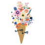 Floral Ice Cream Bouquet Sticker