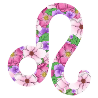 Floral Leo Zodiac Sign Illustration Sticker
