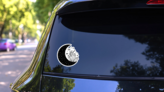 Floral Moon Celestial Crystals Sticker on a Rear Car Window (New) example
