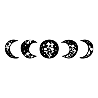 Floral Moon Phase Doodle Sticker