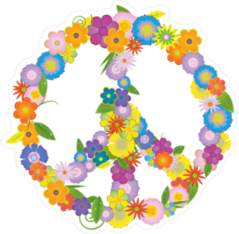 Floral Peace Sign Sticker