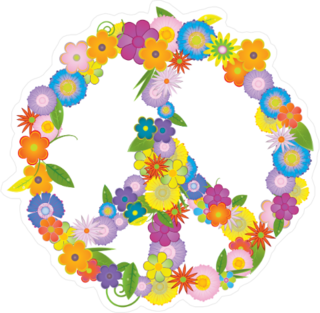 Floral Peace Sign Sticker