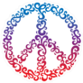 Floral Peace Symbol Sticker