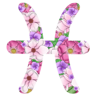 Floral Pisces Zodiac Sign Sticker