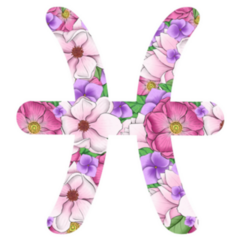 Floral Pisces Zodiac Sign Sticker