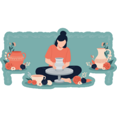 Floral Pottery Sticker