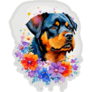 Floral Rottweiler Sticker