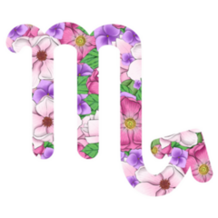 Floral Scorpio Zodiac Sign Illustration Sticker