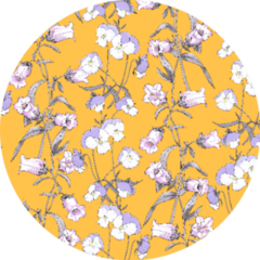 Floral Seamless Pattern With Wildflowers Pansies On Yellow Sticker