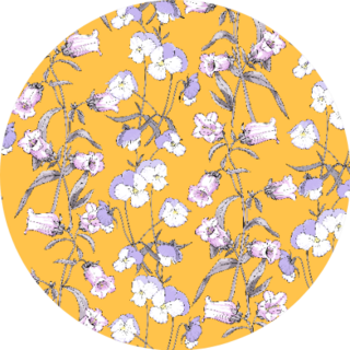 Floral Seamless Pattern With Wildflowers Pansies On Yellow Sticker