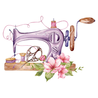 Floral Sewing Machine Sticker
