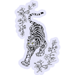 Floral Tiger Sticker