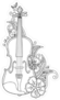 Floral Violin Thin Line Illustration Sticker