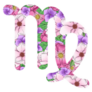 Floral Virgo Zodiac Sign Illustration Sticker