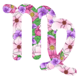 Floral Virgo Zodiac Sign Illustration Sticker
