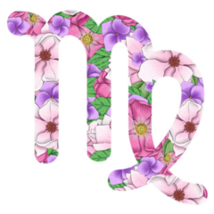 Floral Virgo Zodiac Sign Illustration Sticker