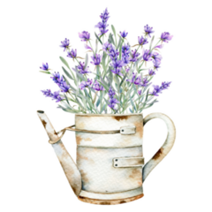 Floral Watering Bucket Sticker