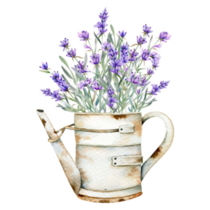Floral Watering Bucket Sticker