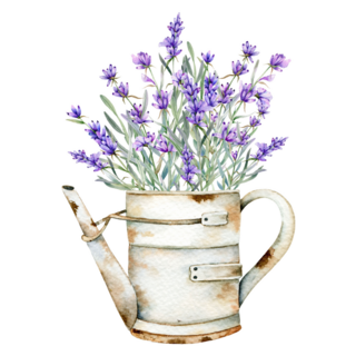 Floral Watering Bucket Sticker
