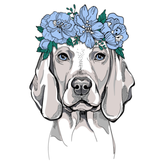 Floral Weimaraner Sticker