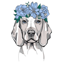 Floral Weimaraner Sticker