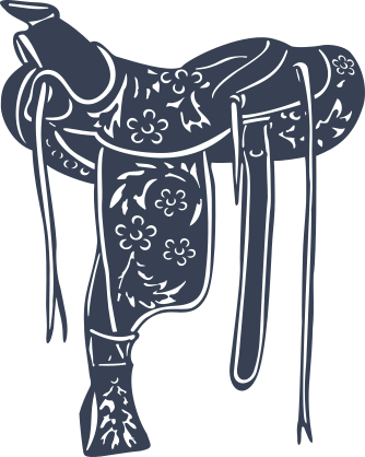 Floral Western Rodeo Saddle Sticker