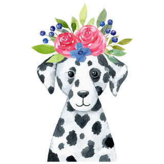Floral Wreath Dalmatian Sticker