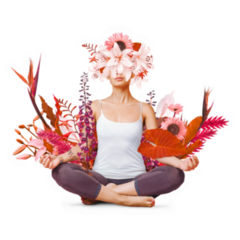 Floral Yoga Woman Sticker