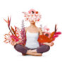 Floral Yoga Woman Sticker