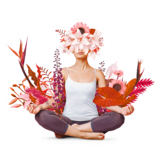 Floral Yoga Woman Sticker