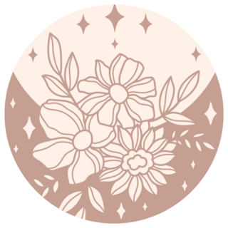 Florals Celestial Moon Sparkle Sticker