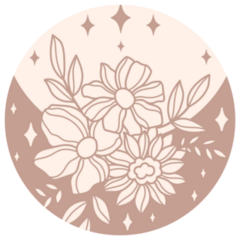 Florals Celestial Moon Sparkle Sticker