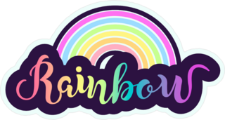 Florescent Rainbow Text Sticker