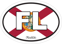 Florida Fl State Flag Oval Sticker