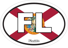 Florida Fl State Flag Oval Sticker